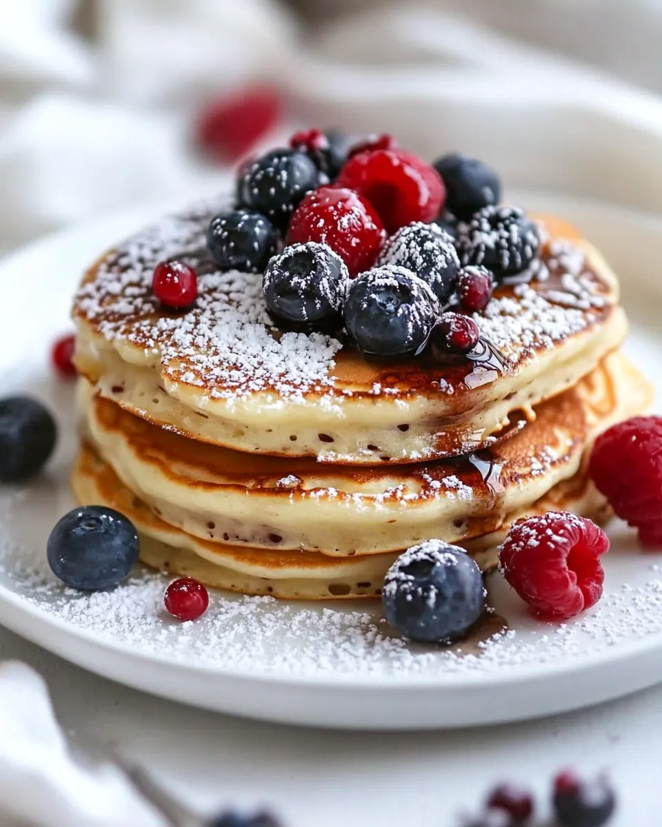 Delicious Greek Yogurt Pancakes food shot