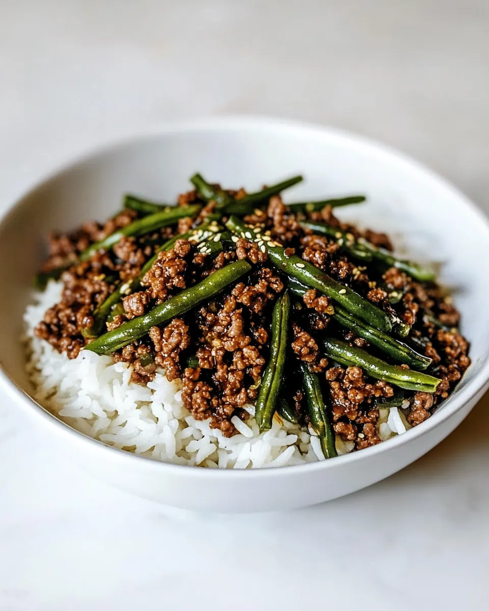 Delicious Green Bean and Ground Beef Stir Fry dish photo