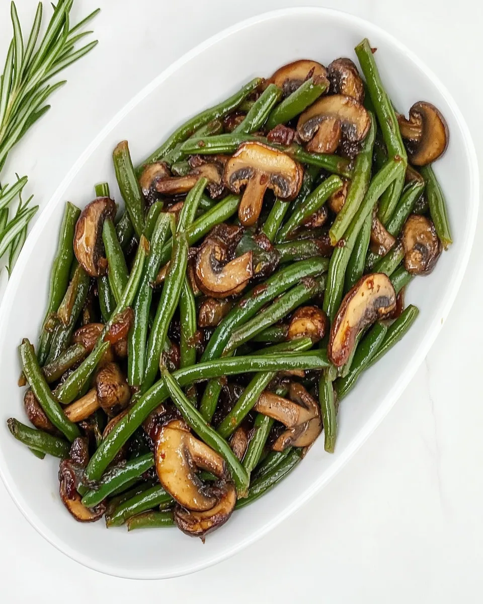 Classic Green Beans and Mushrooms with Plum Sauce image