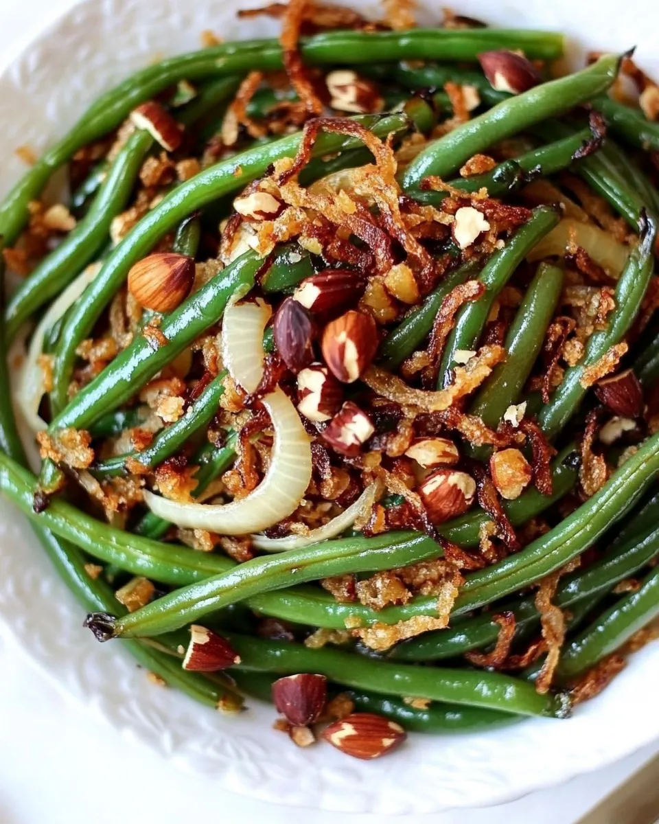 Classic Green Beans with Brown Butter, Crispy Shallots, and Hazelnuts image