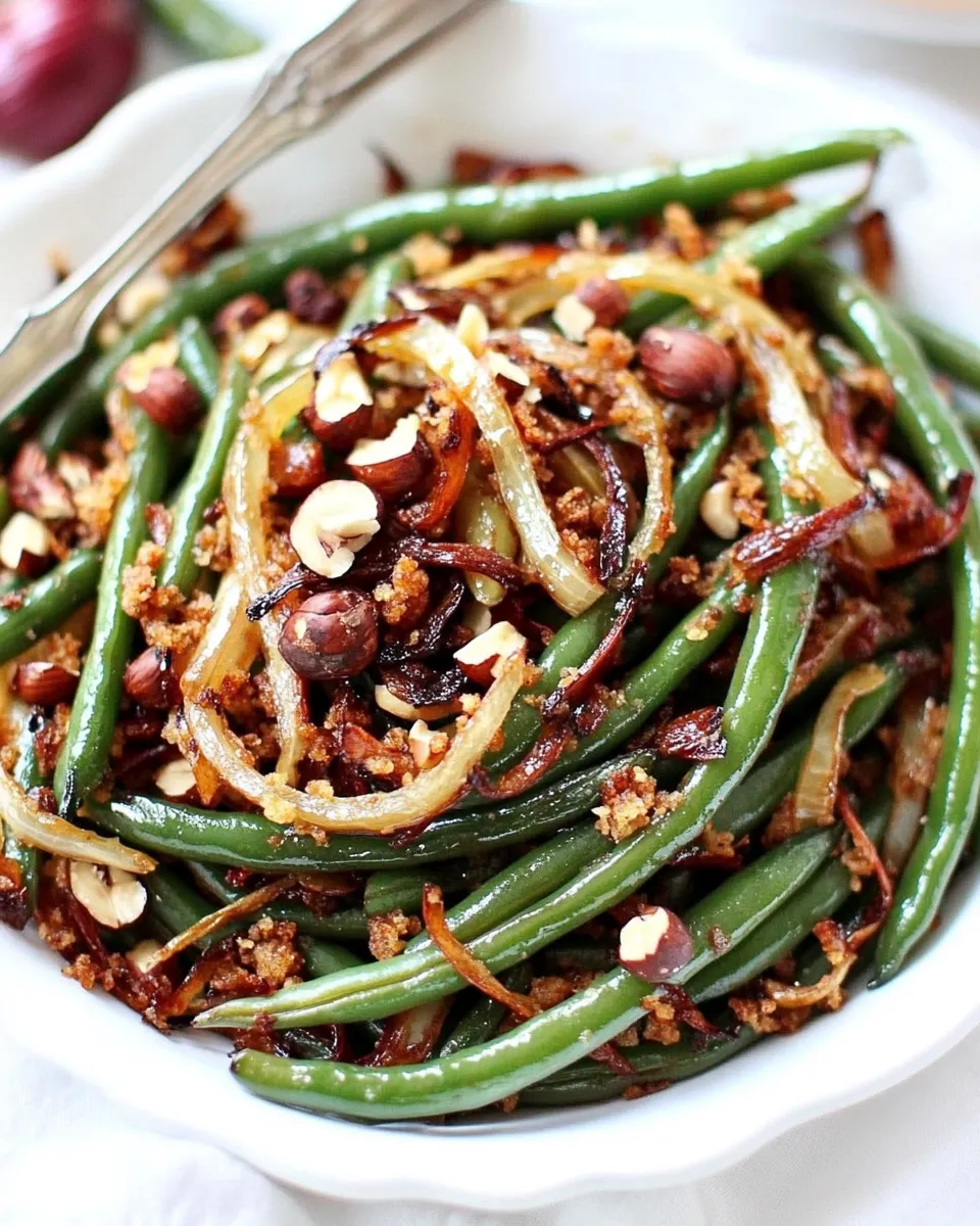 Easy Green Beans with Brown Butter, Crispy Shallots, and Hazelnuts recipe photo