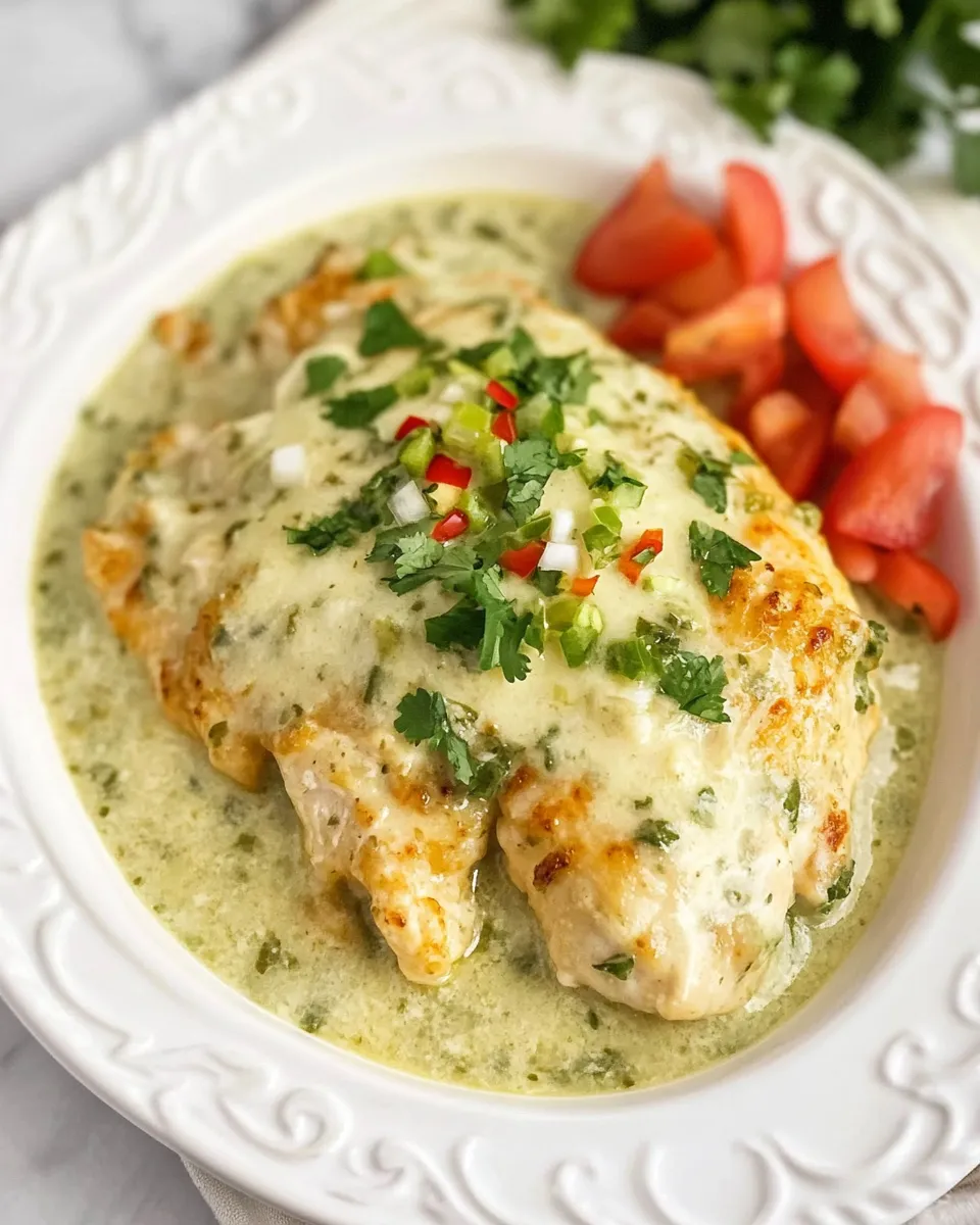 Delicious Green Chile Chicken shot