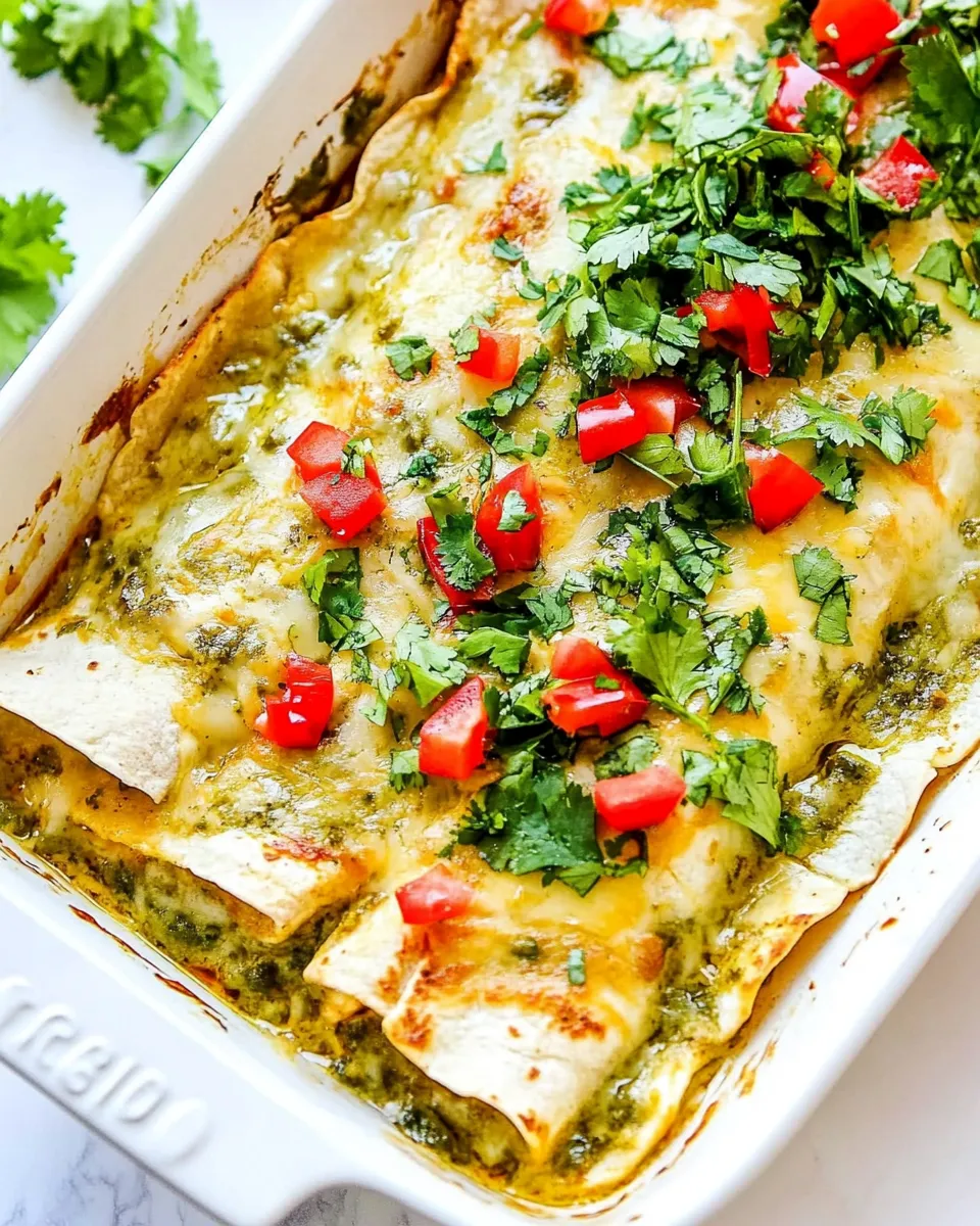 Delicious Green Chile Enchiladas with Chicken image