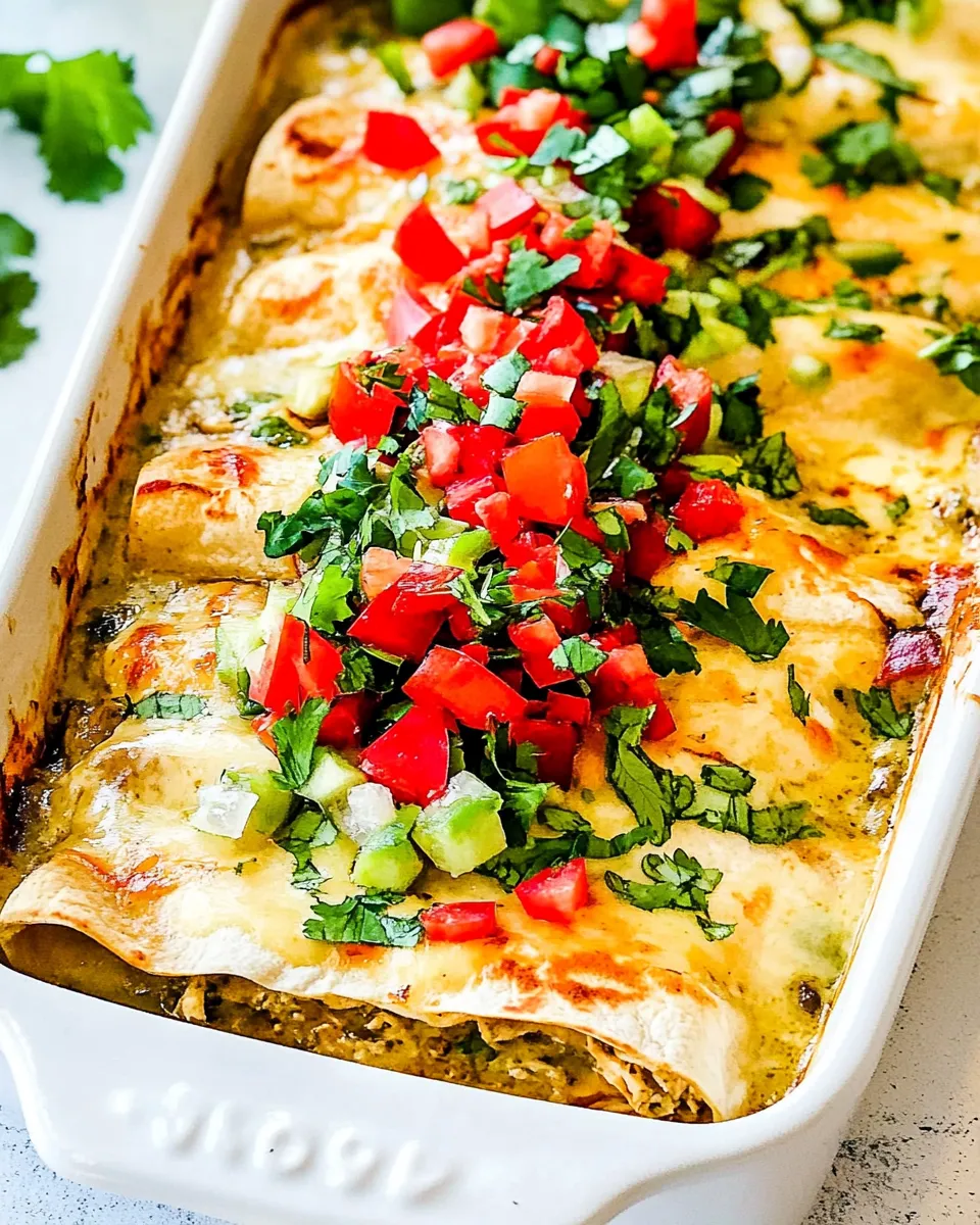 Savory Green Chile Enchiladas with Chicken shot