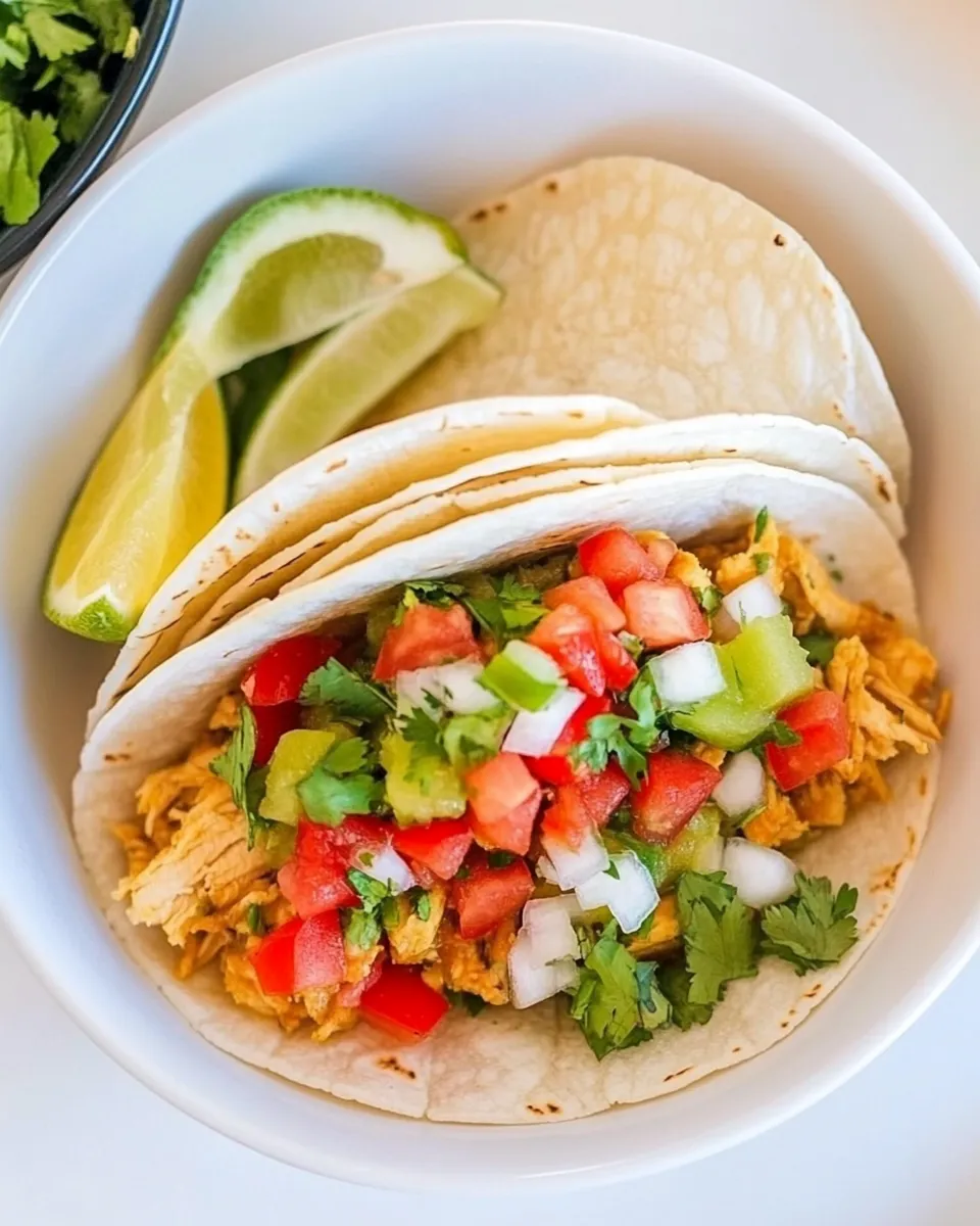 Easy Green Chile Slow Cooker Chicken Tacos photo
