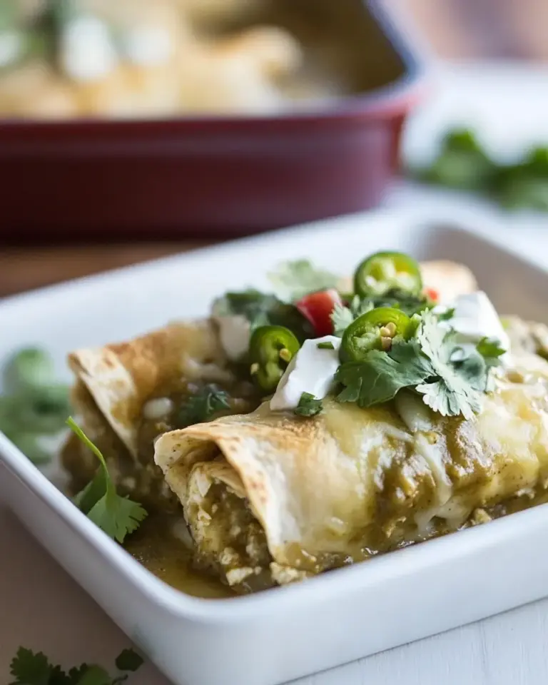 Homemade Green Chili Chicken Enchiladas photo