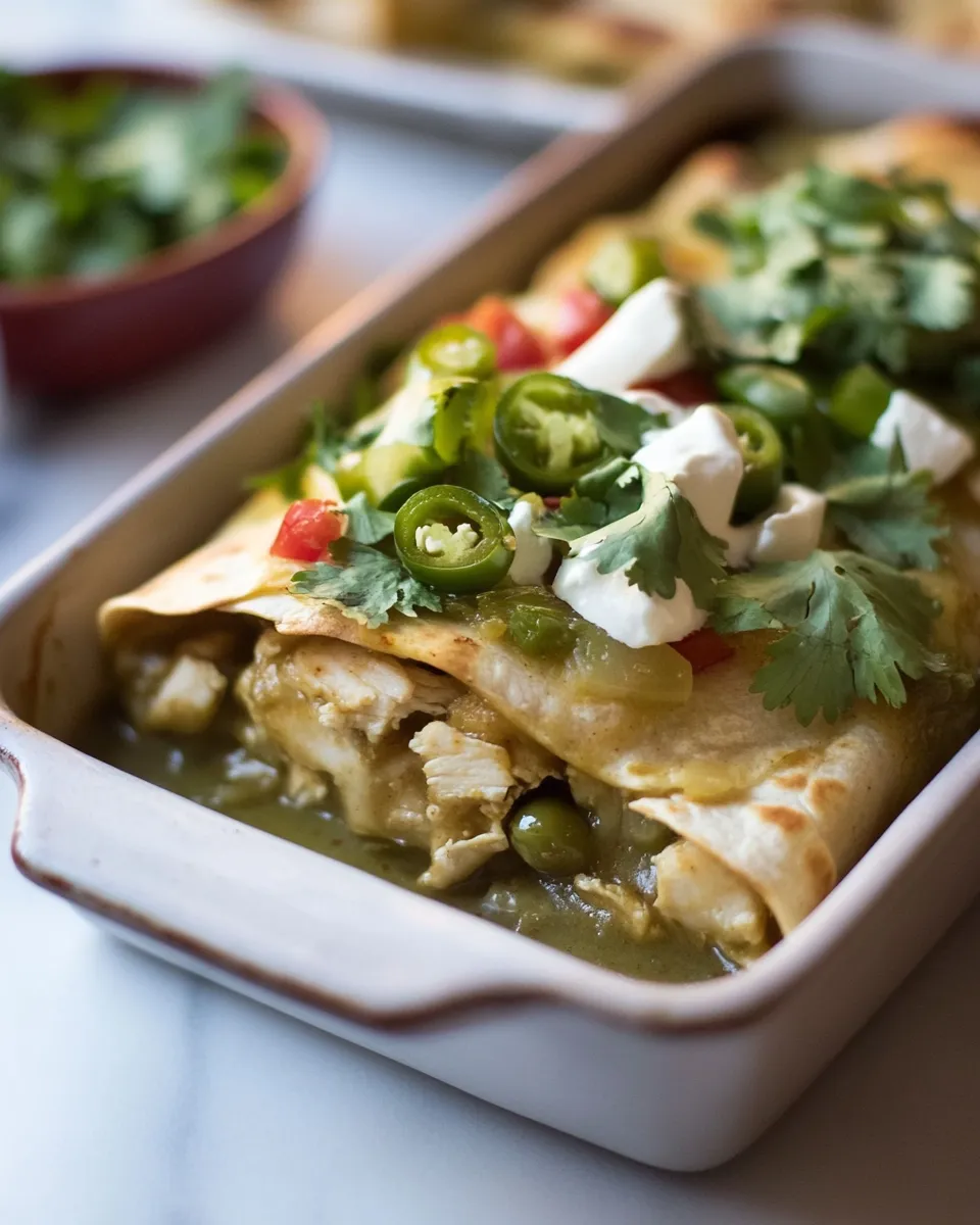 Classic Green Chili Chicken Enchiladas image