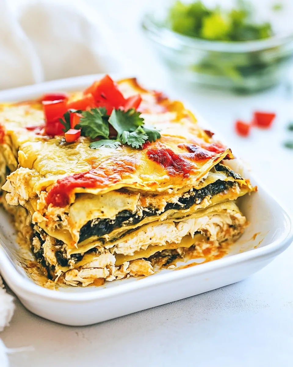 Delicious Green Enchilada Casserole with Chicken shot