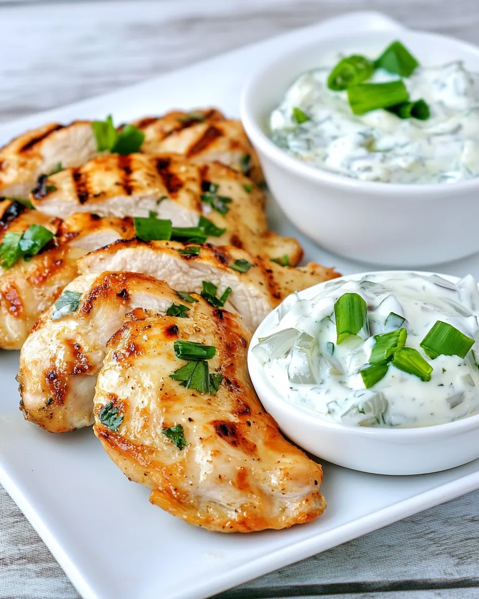 Delicious Grilled Chicken With Sour Cream And Onion Dip image