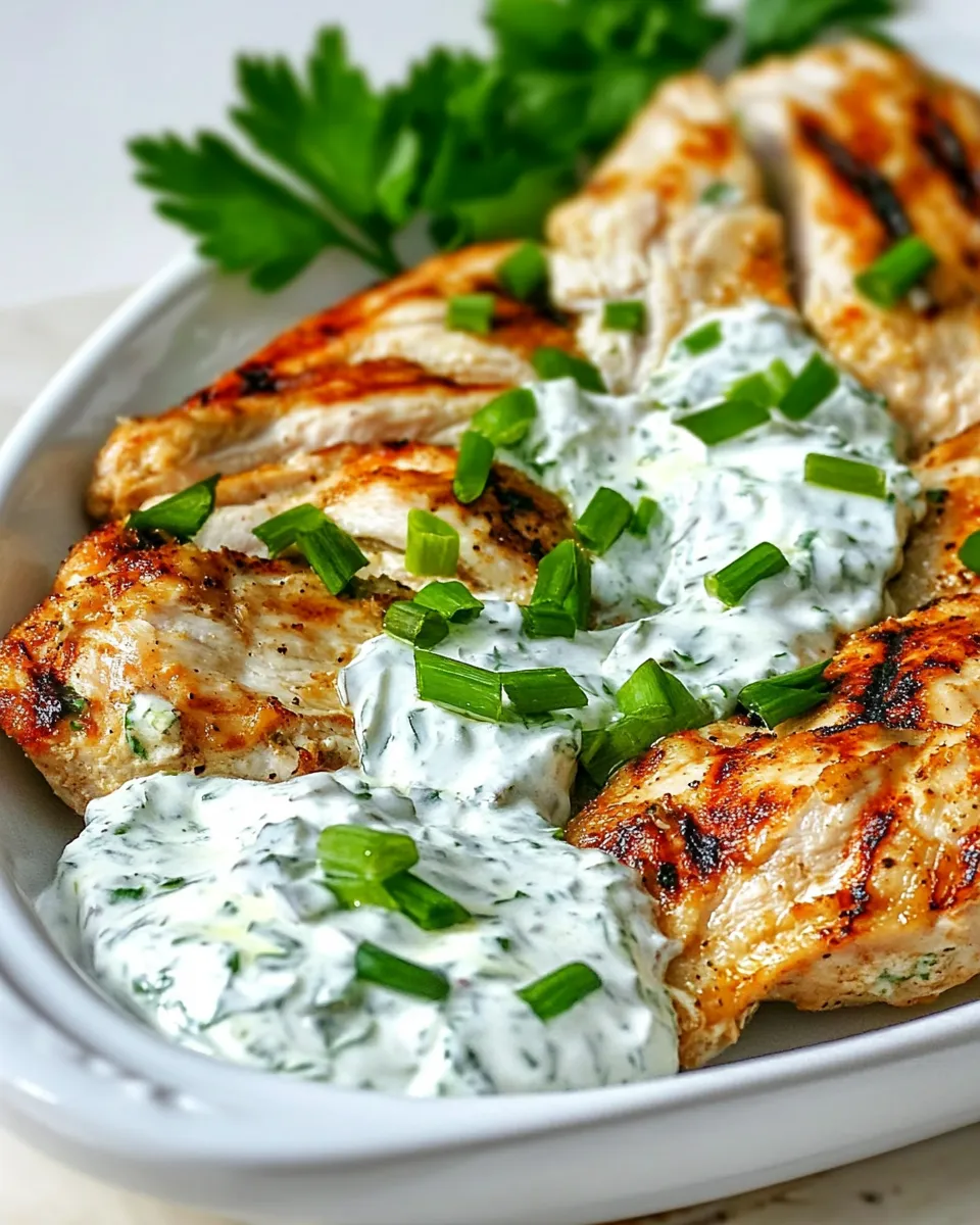 Quick Grilled Chicken With Sour Cream And Onion Dip dish photo