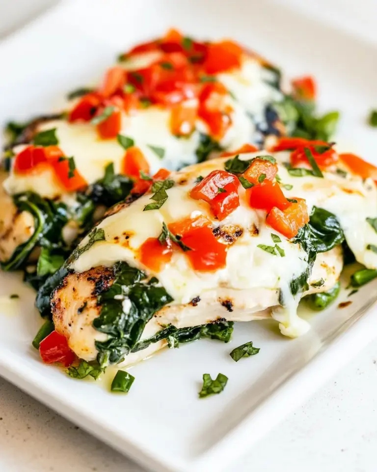 Homemade Grilled Chicken with Spinach and Mozzarella photo