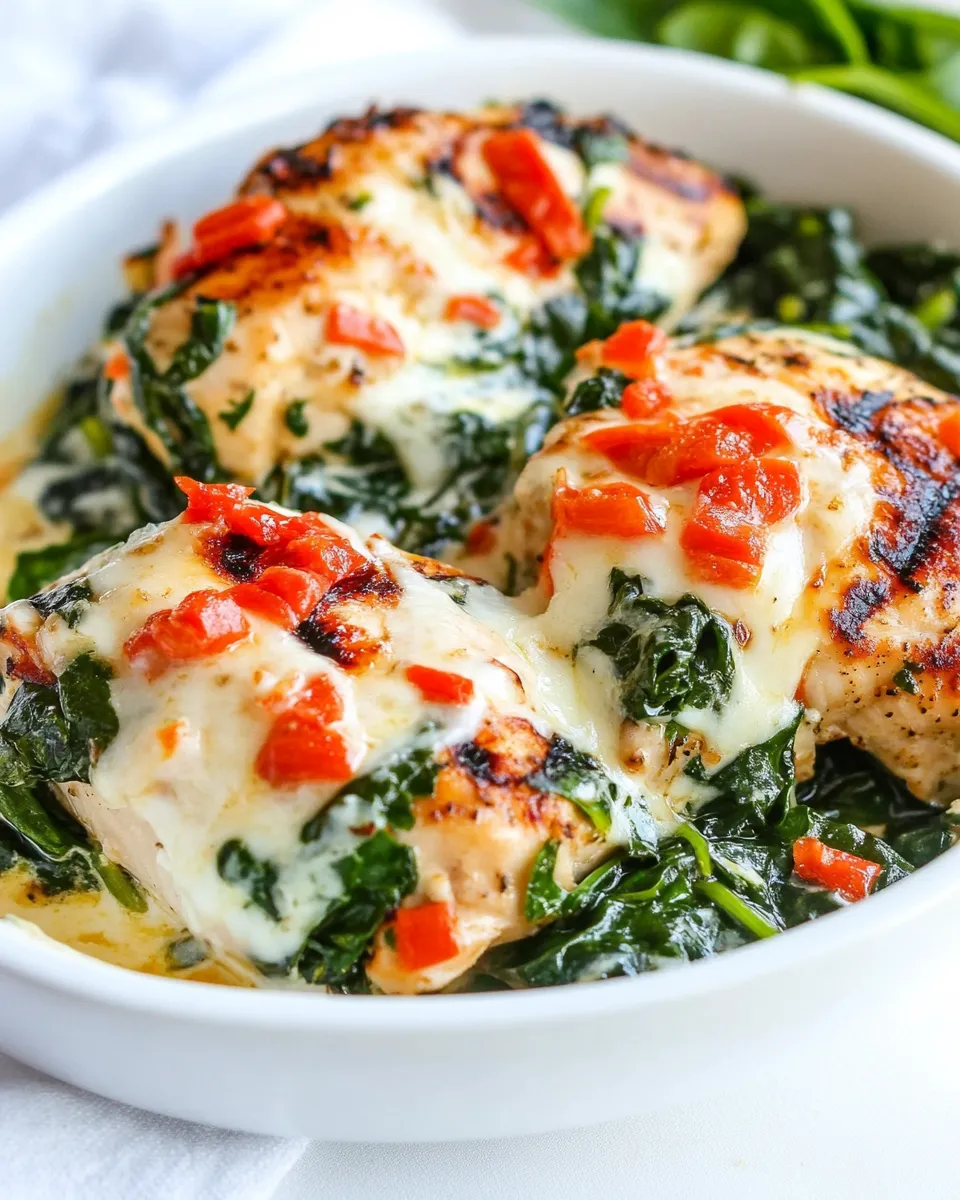 Classic Grilled Chicken with Spinach and Mozzarella image