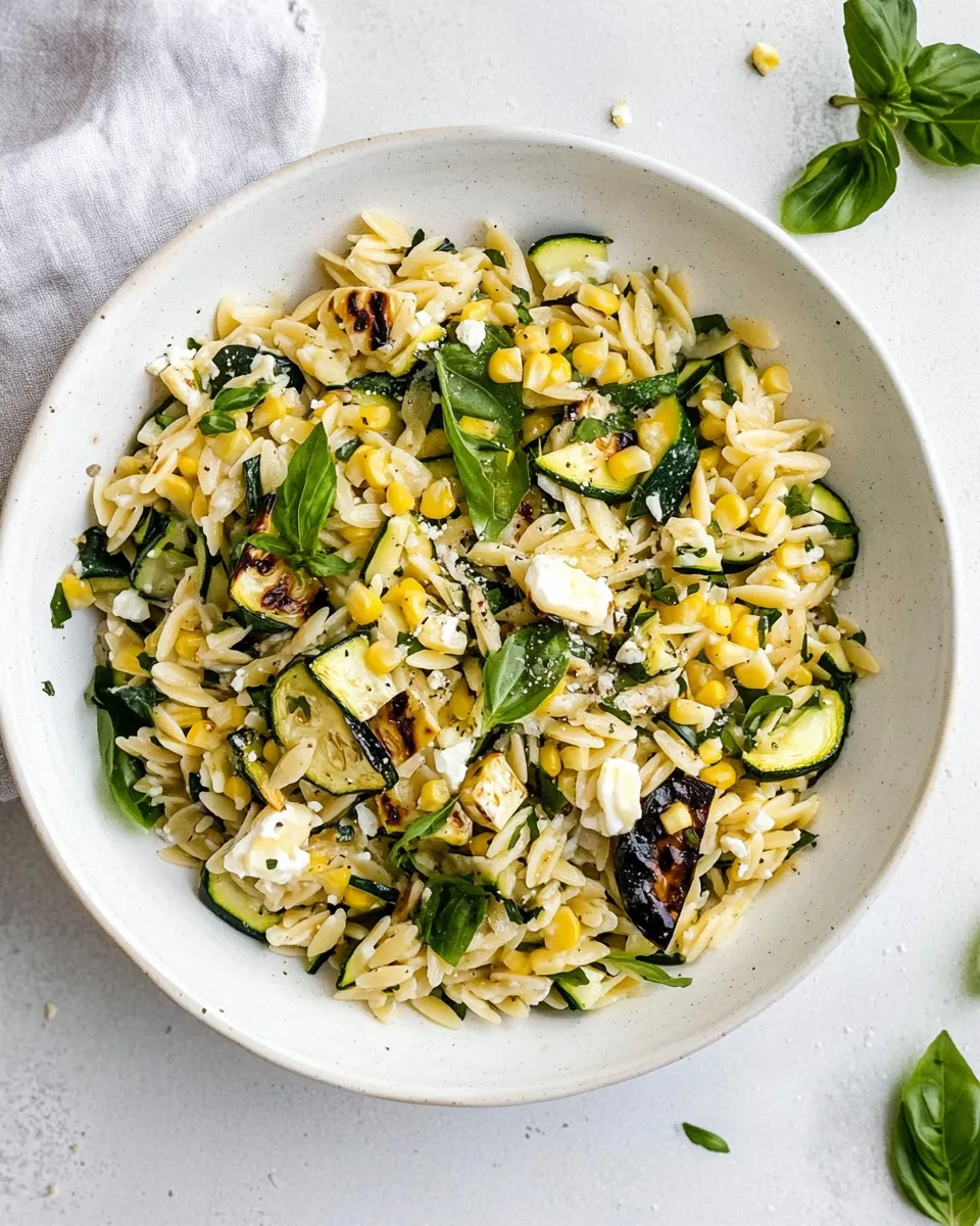 Ultimate Grilled Zucchini Corn Orzo Salad. picture
