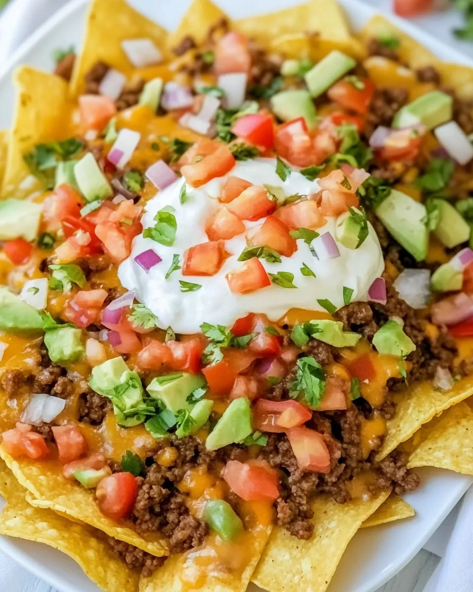 Easy Ground Beef Nachos food shot