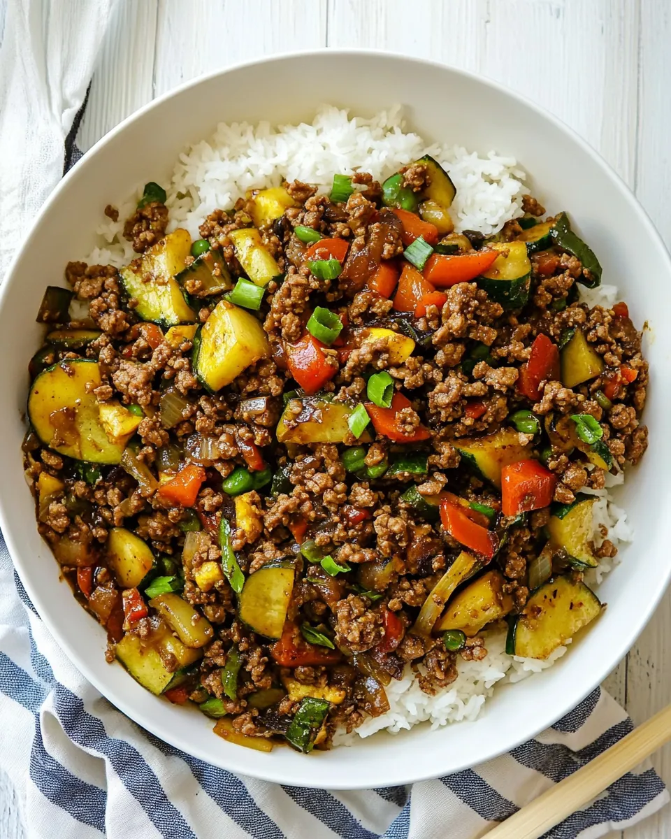 Classic Ground Beef Stir Fry dish photo