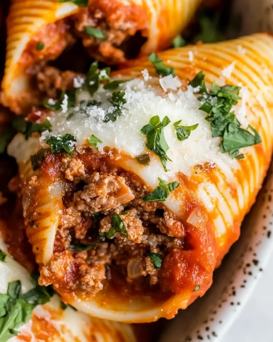 Classic Ground Beef Stuffed Shells shot