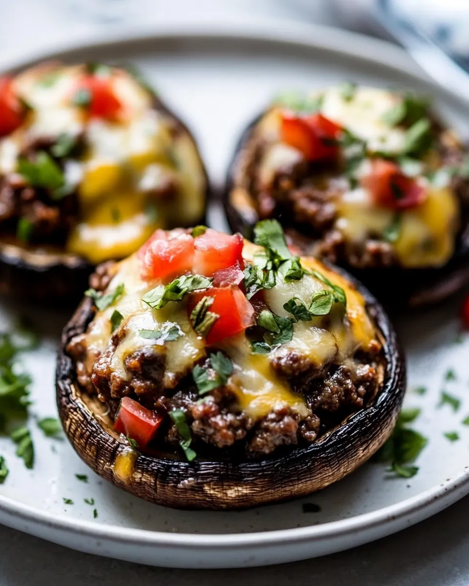 Delicious Ground Beef Taco Stuffed Portobello Mushrooms picture