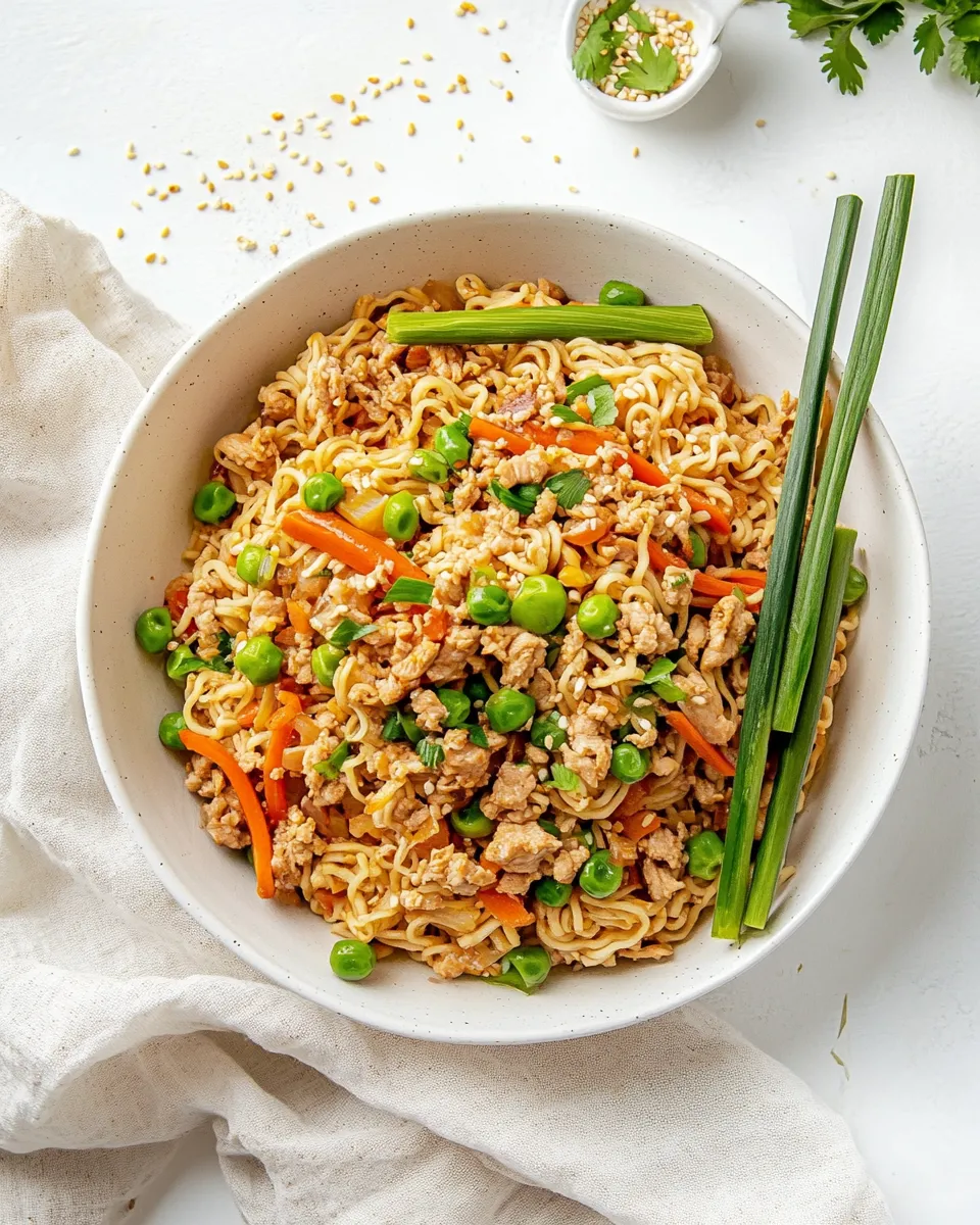 Homemade Ground Chicken Ramen Stir Fry photo