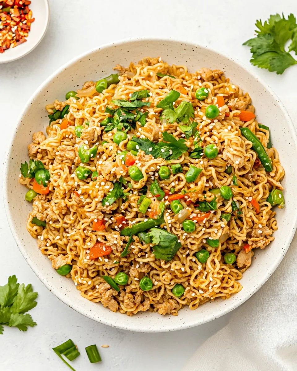 Easy Ground Chicken Ramen Stir Fry recipe photo