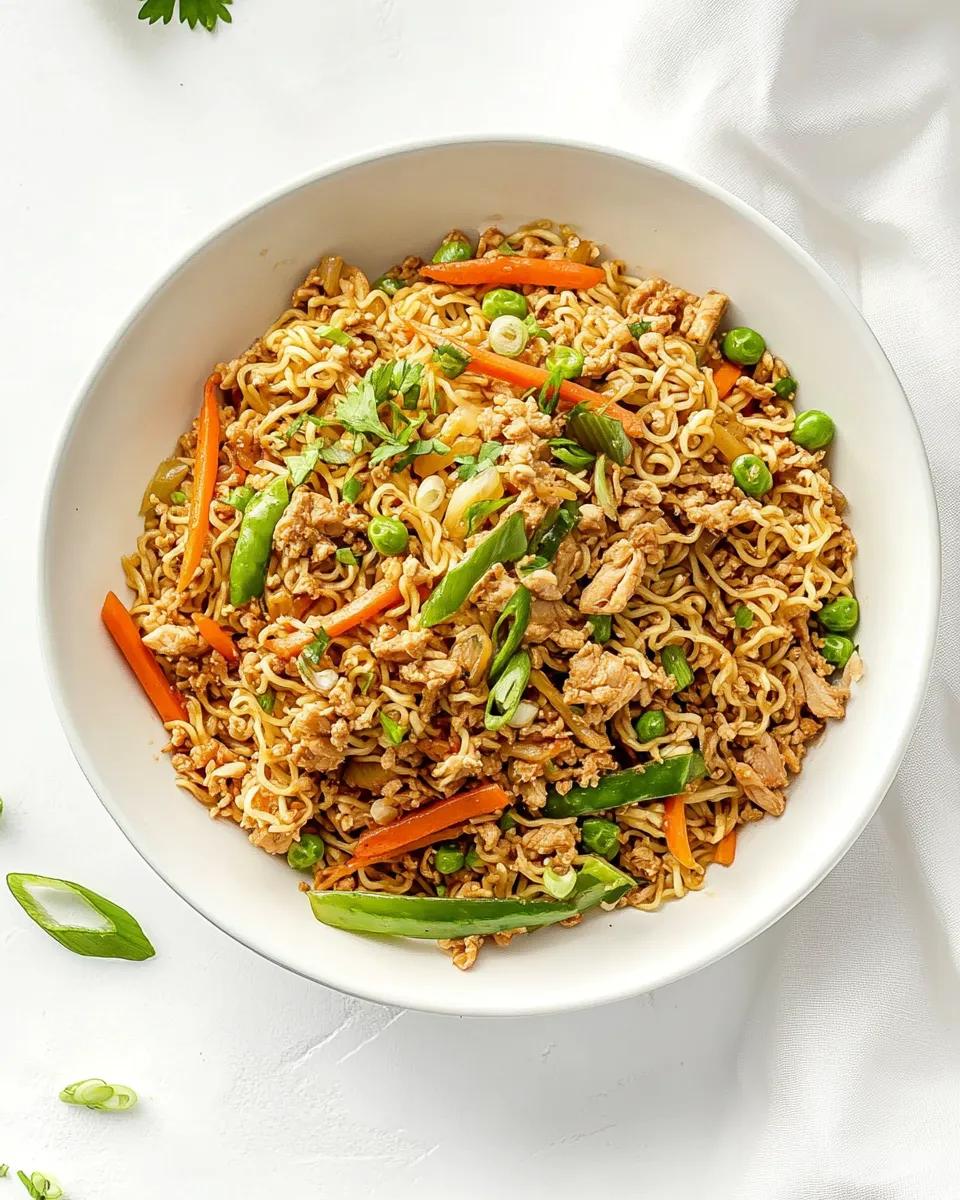 Delicious Ground Chicken Ramen Stir Fry dish photo