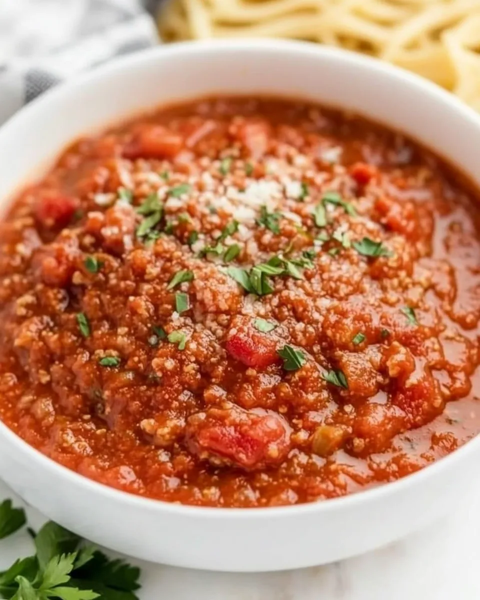 Delicious Ground Turkey Spaghetti Sauce shot