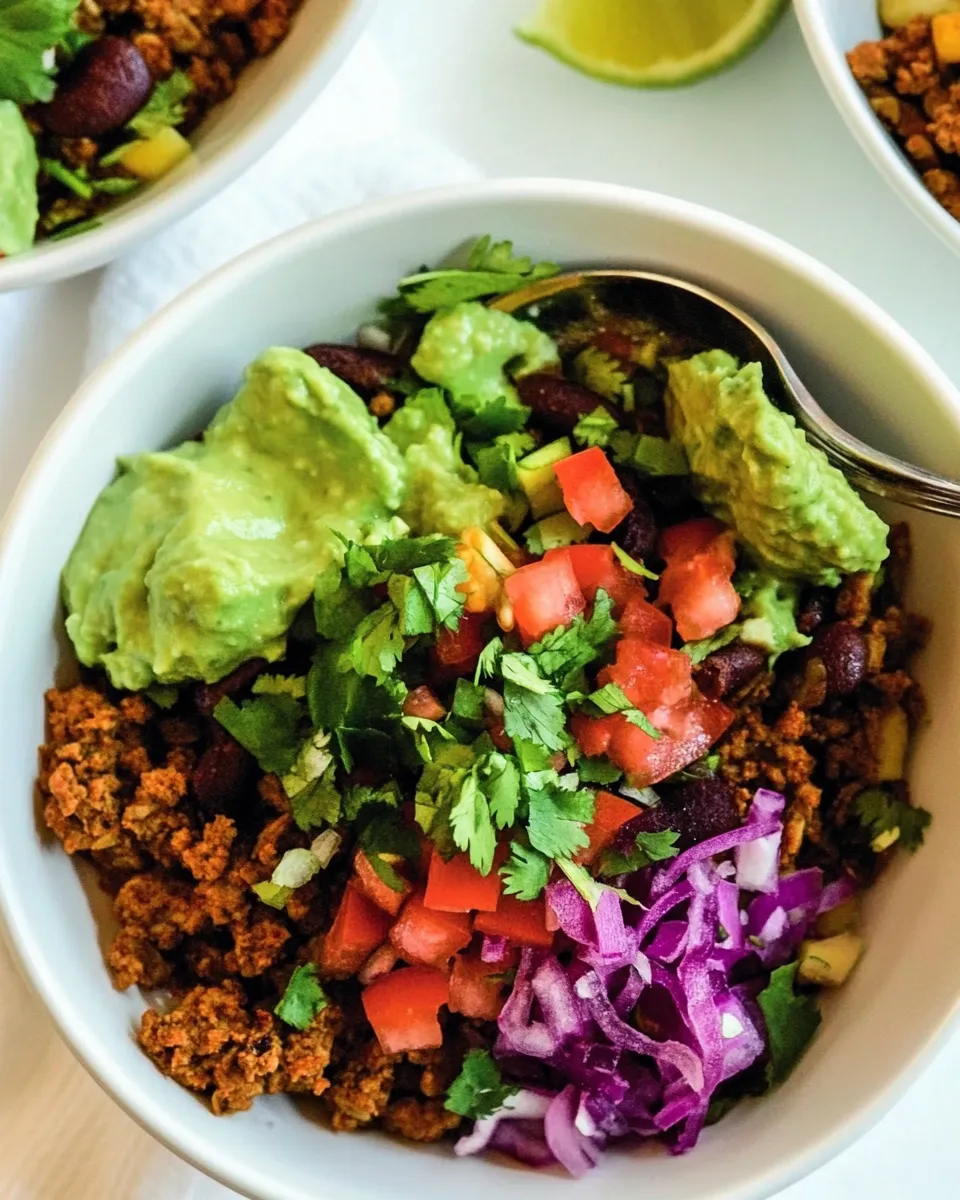 Easy Ground Turkey Taco Bowls food shot