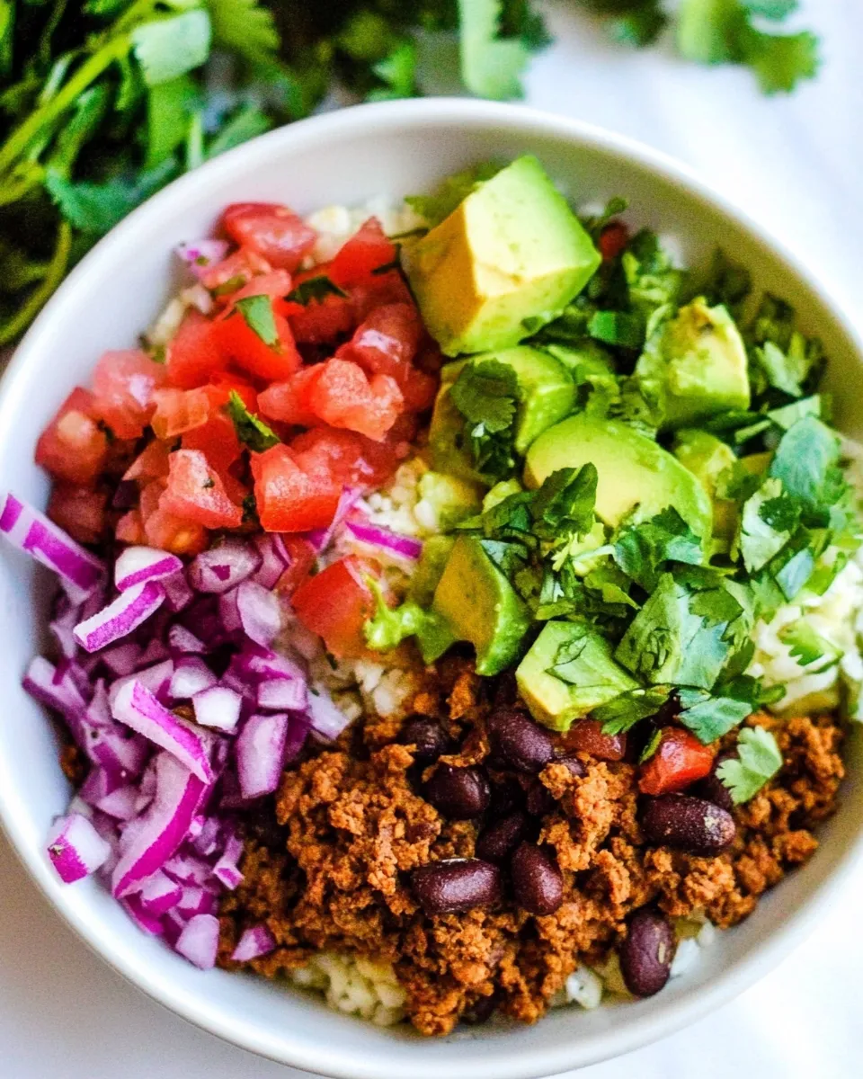 Delicious Ground Turkey Taco Bowls plate image