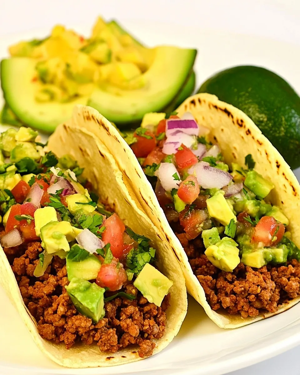 Simple Ground Turkey Tacos with Avocado Salsa image