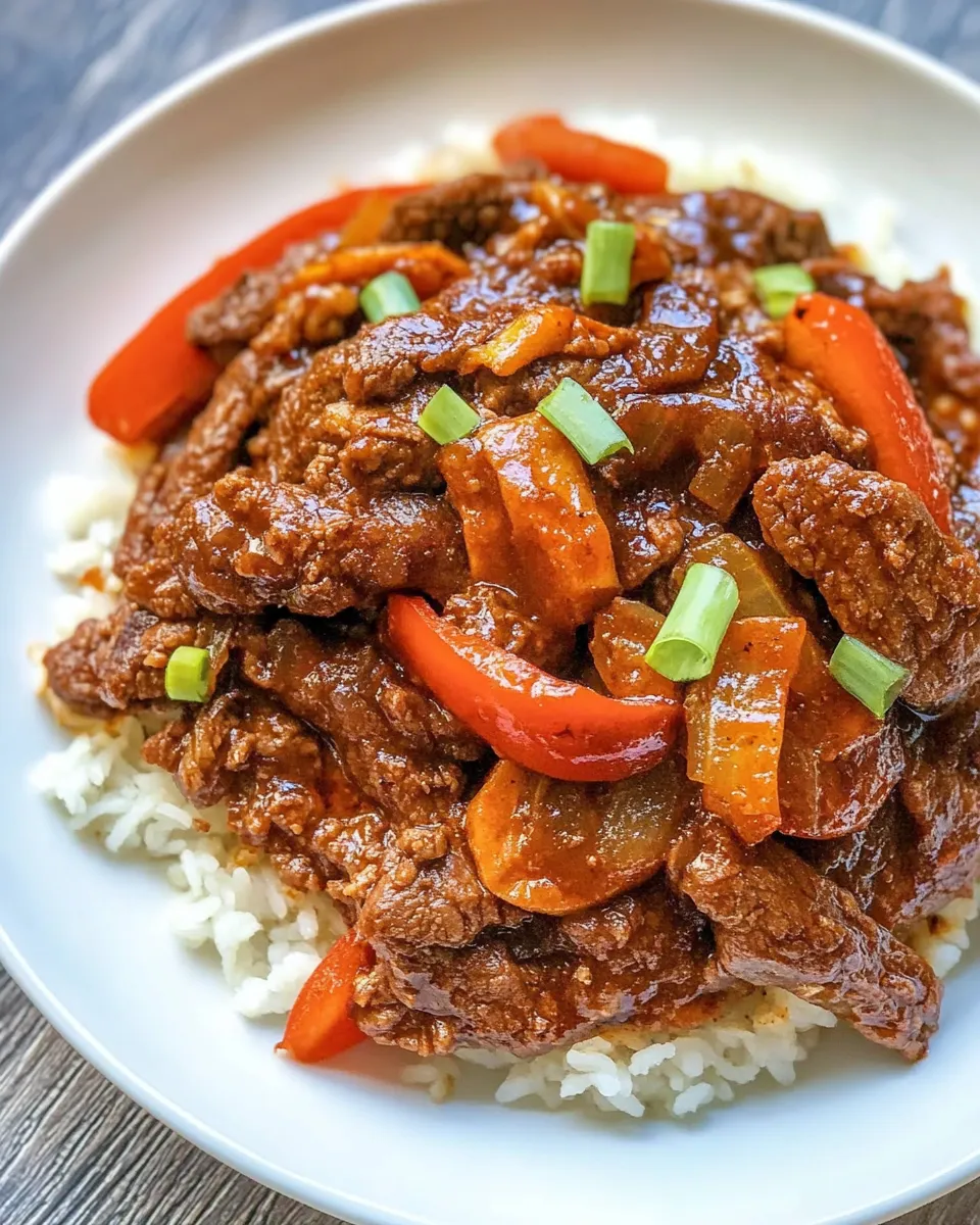 Delicious Healthy Beijing Beef food shot