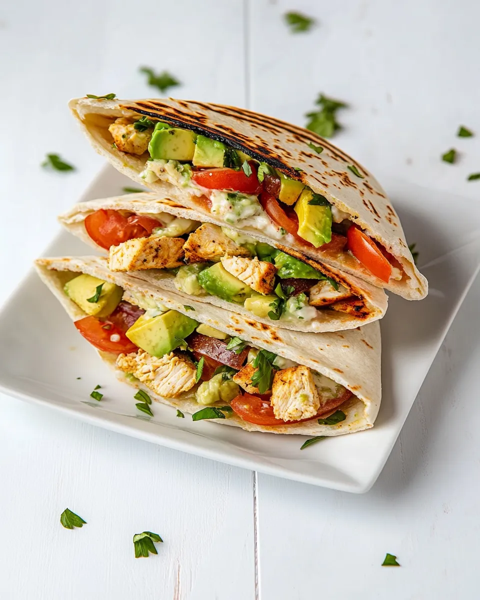 Classic Healthy Chicken Avocado Pita Sandwich image