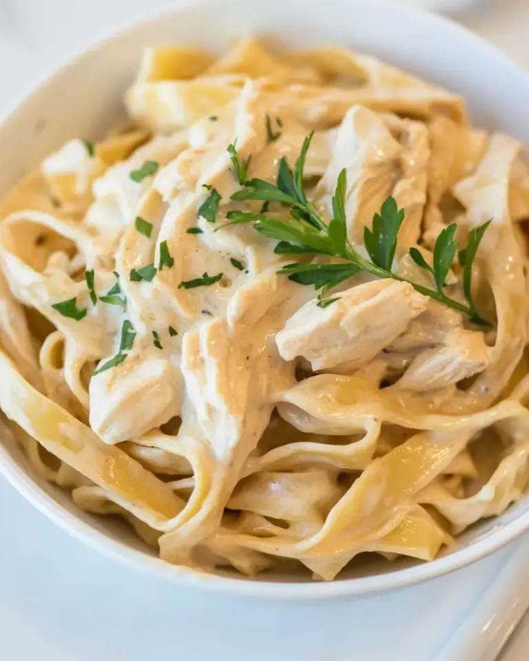 Homemade Healthy Chicken Fettuccine Alfredo photo