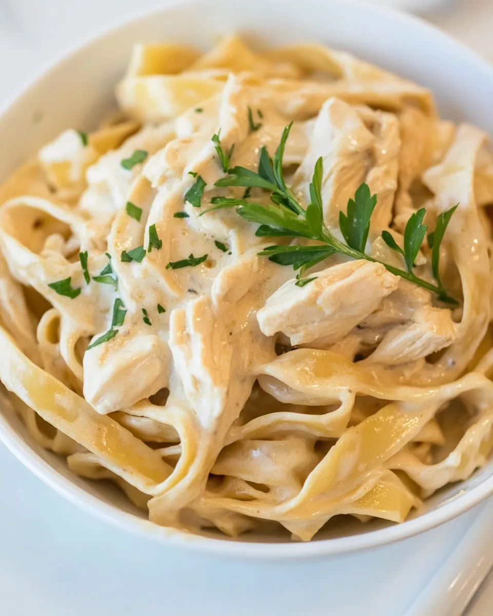 Homemade Healthy Chicken Fettuccine Alfredo photo