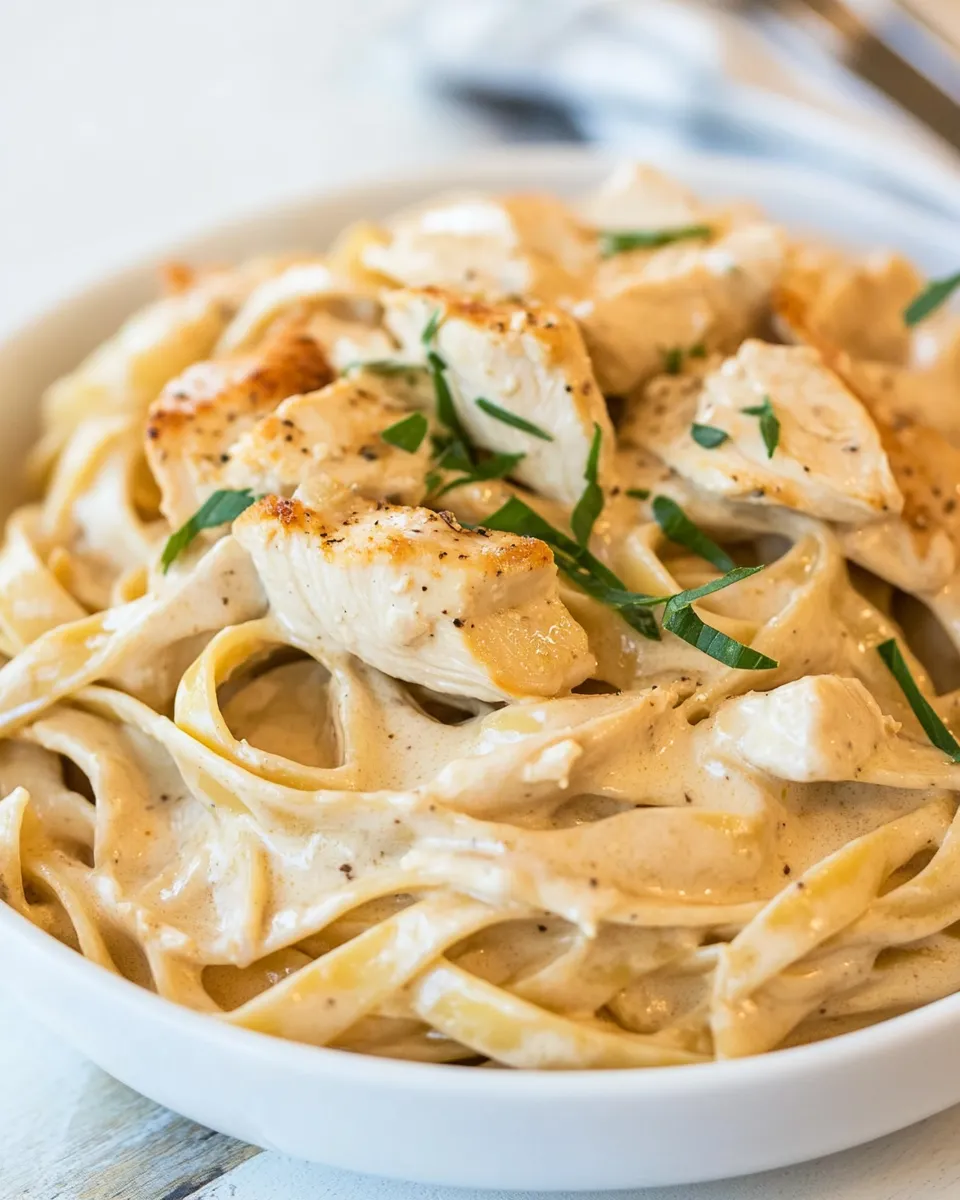 Classic Healthy Chicken Fettuccine Alfredo image