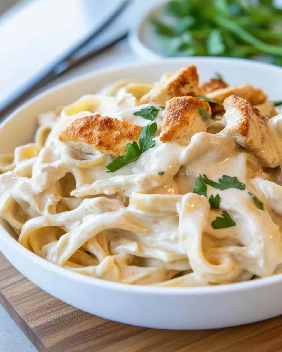 Easy Healthy Chicken Fettuccine Alfredo recipe photo