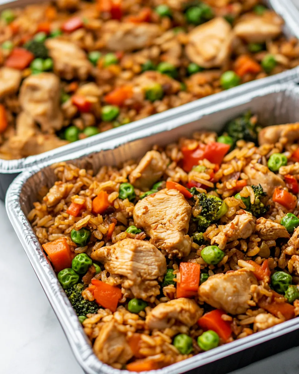 Delicious Healthy Chicken & Veggie Fried Rice Meal-Prep image