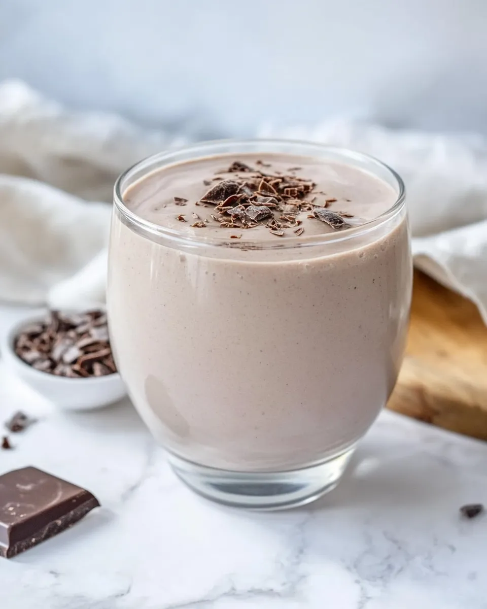 Easy Healthy Chocolate Protein Smoothie food shot