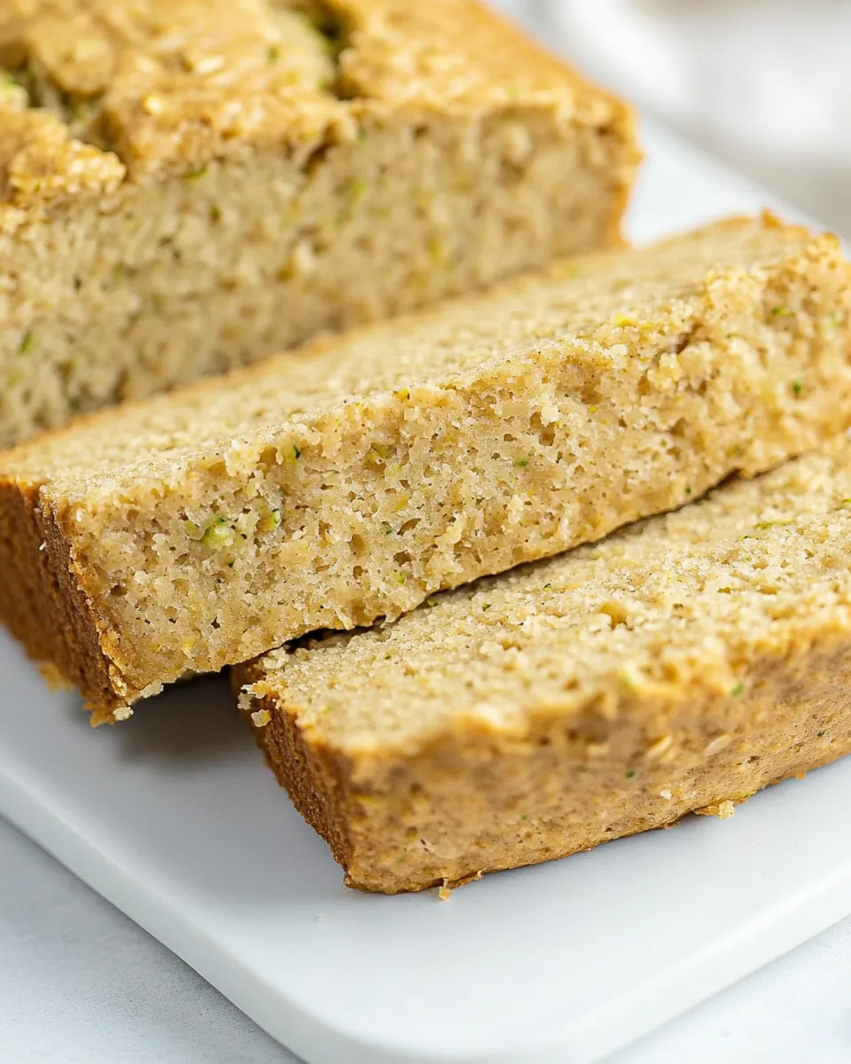Easy Healthy Oatmeal Greek Yogurt Zucchini Bread food shot