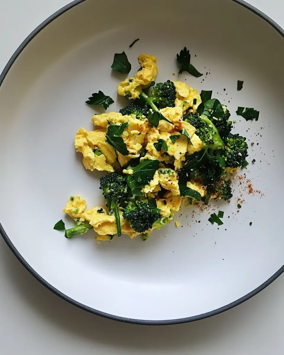 Classic Healthy Scrambled Eggs w/ Broccoli and Spinach dish photo