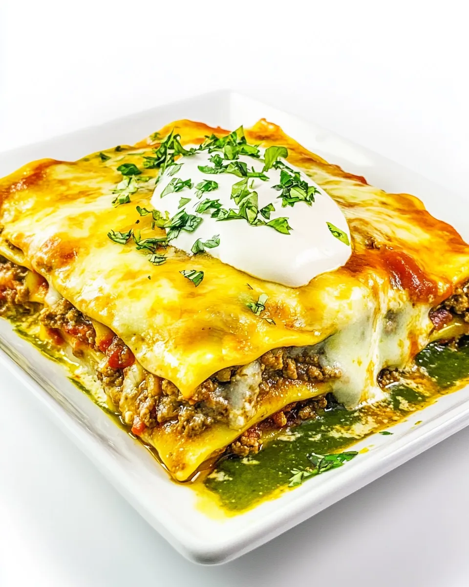 Delicious Healthy Tex-Mex Lasagna shot
