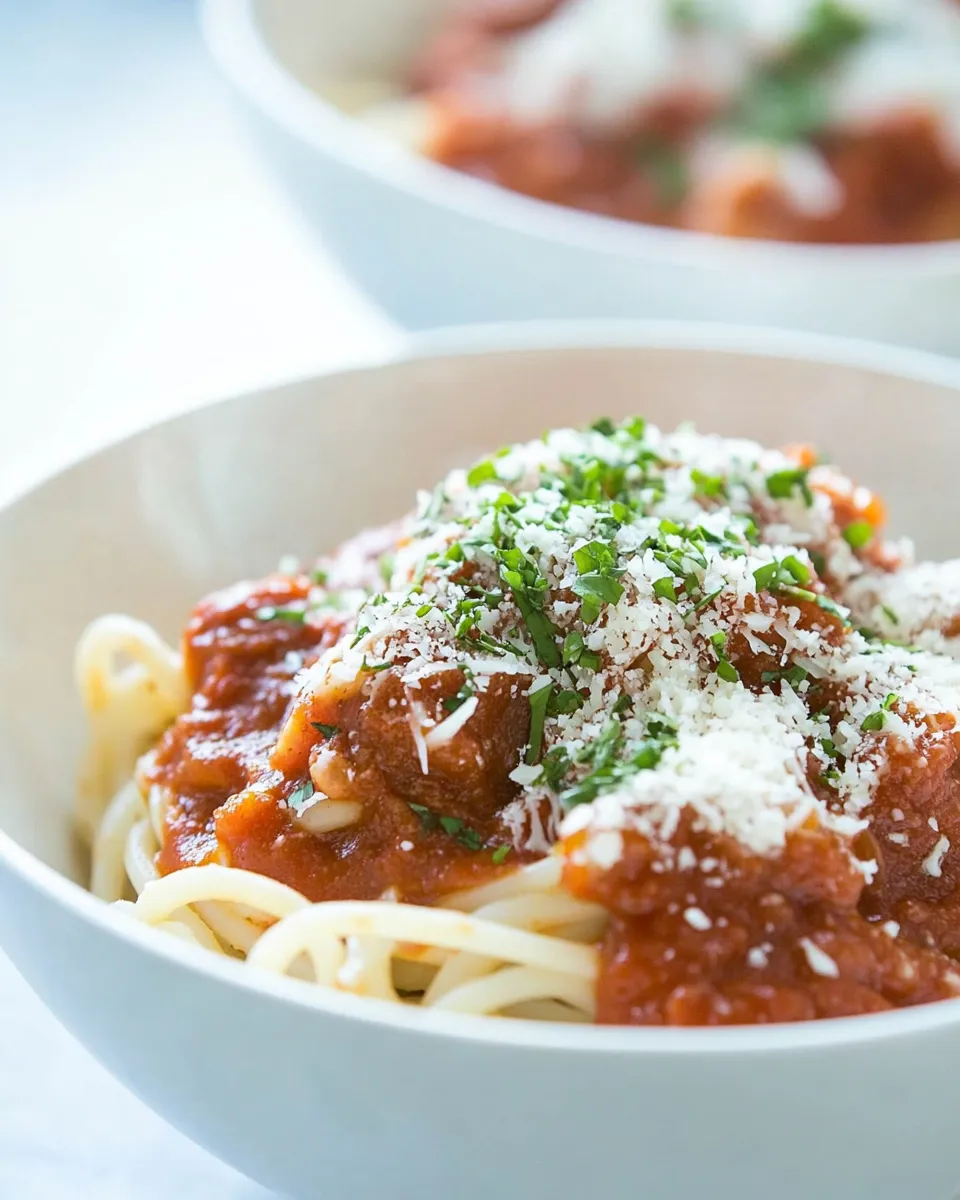 Easy Hearts of Palm Linguini and Legendary Spaghetti Sauce Bowls Recipe shot