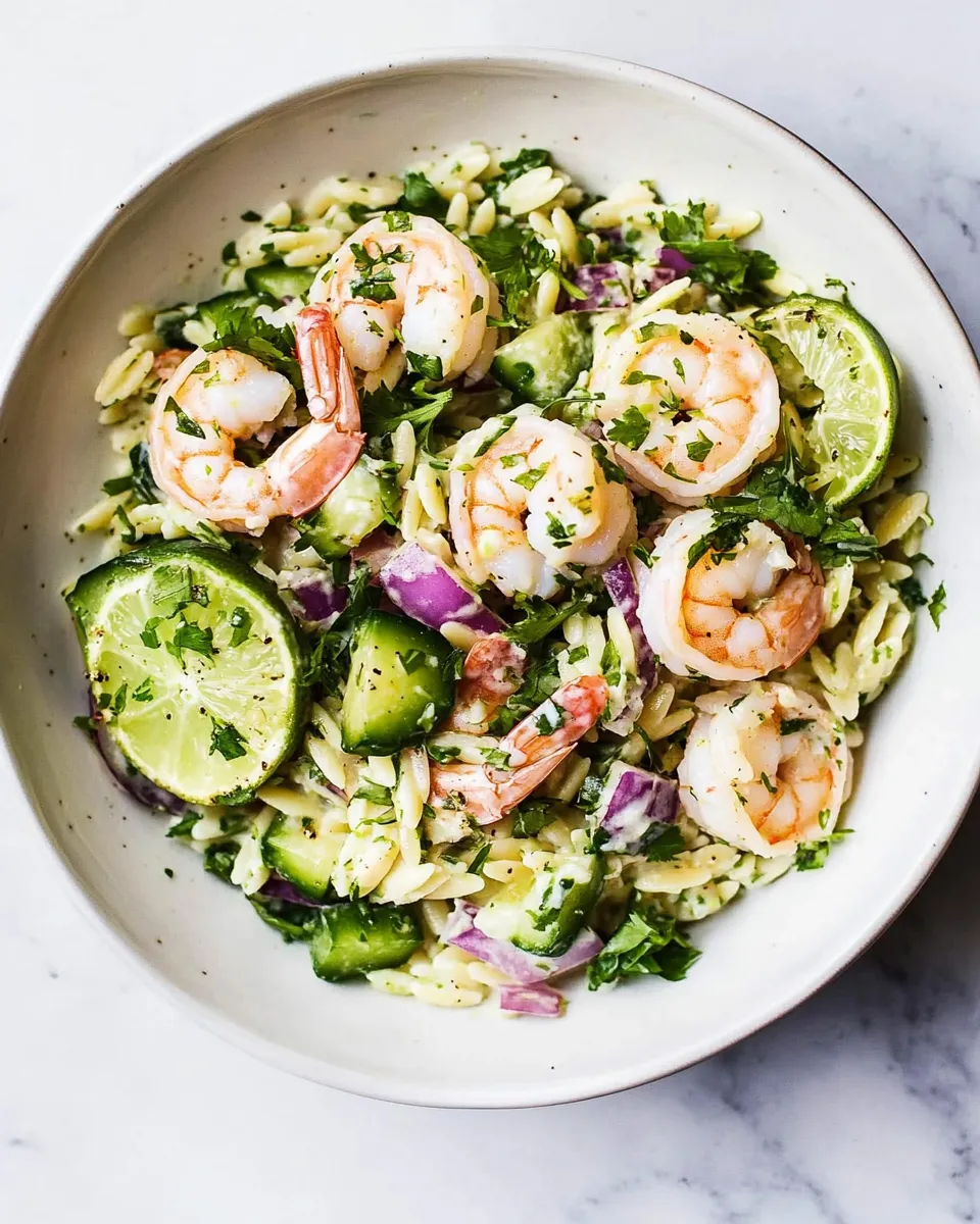 Delicious Herbed Shrimp Orzo Salad image