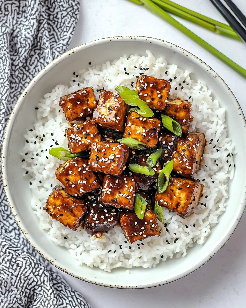 Delicious Hoisin Tofu food shot
