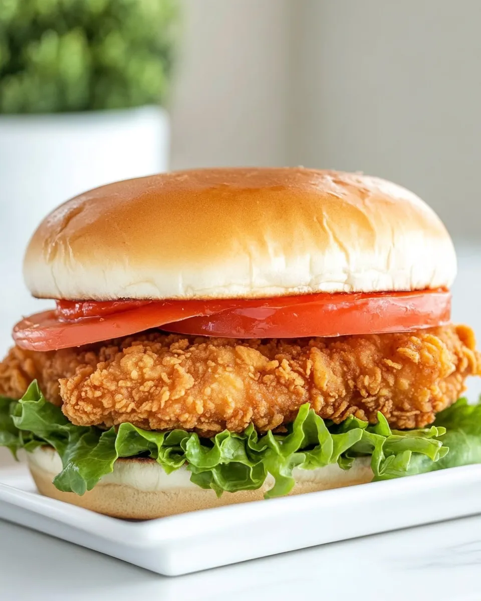 Classic Homemade Burger King BK Royal Crispy Chicken Sandwich dish photo