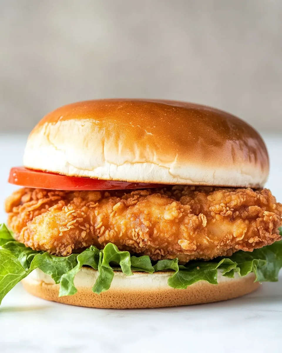 Easy Homemade Burger King BK Royal Crispy Chicken Sandwich food shot