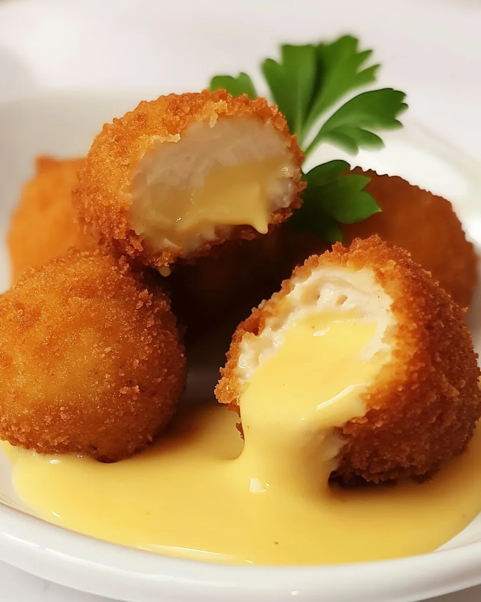 Tasty Homemade Chicken Nuggets with Gouda Cream plate image
