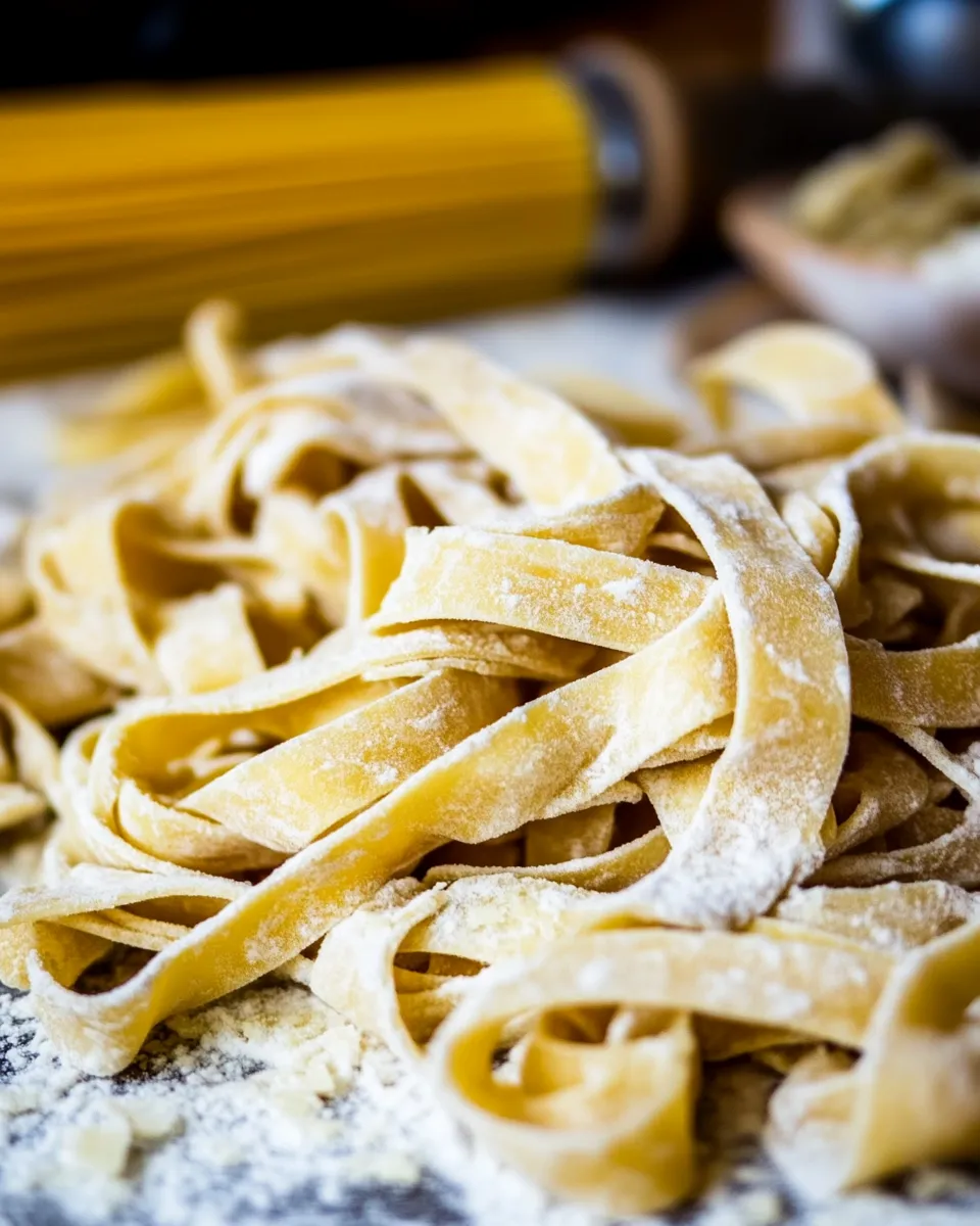 Classic Homemade Pasta Recipe (Fettuccine, Linguini, Spaghetti) shot