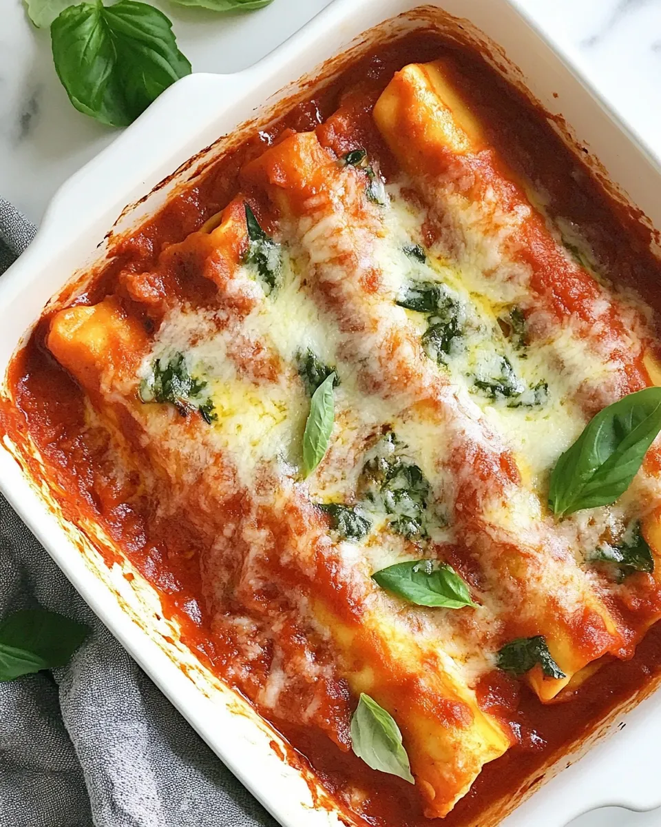Healthy Homemade Spinach Manicotti image