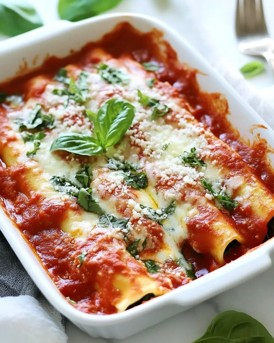Ultimate Homemade Spinach Manicotti shot