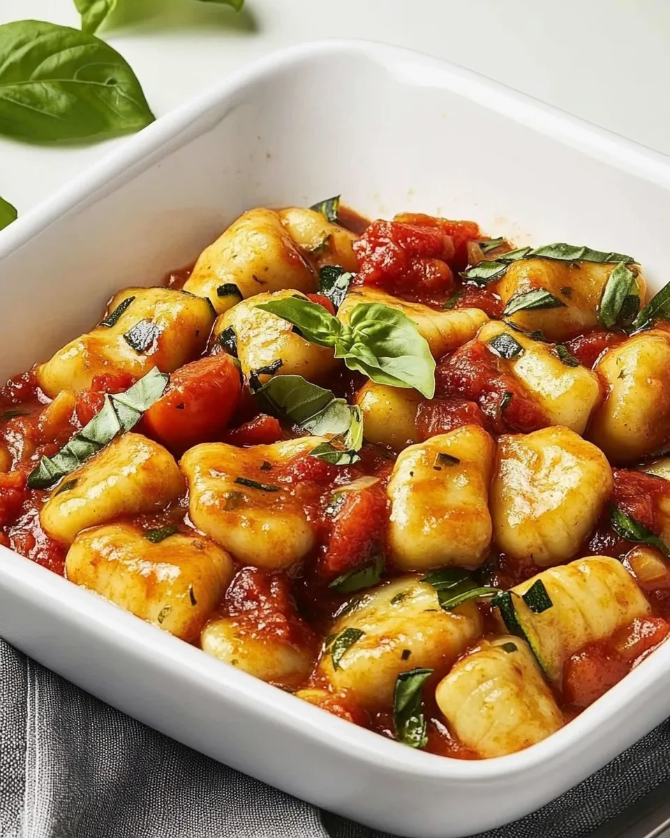 Easy Homemade Zucchini Gnocchi in Rustic Tomato Sauce recipe photo