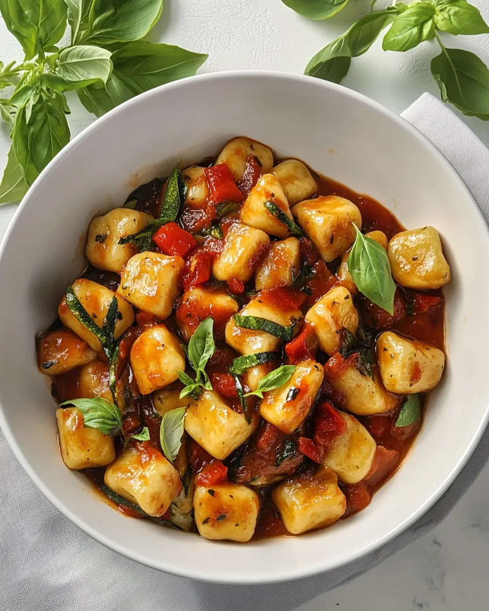 Delicious Homemade Zucchini Gnocchi in Rustic Tomato Sauce image